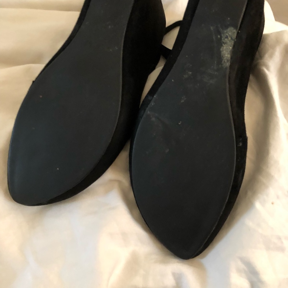 Prada black suede wedge sandals - Picture 4 of 4